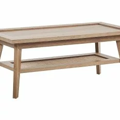 Beliani Mesa De Centro Madera Clara 100 X 50 Cm SIMLA