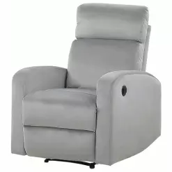 Beliani Sillón Reclinable Eléctrico De Terciopelo Gris Claro VERDAL -Sillones Ventas undef src sa picid 834968 type whitesh image scaled