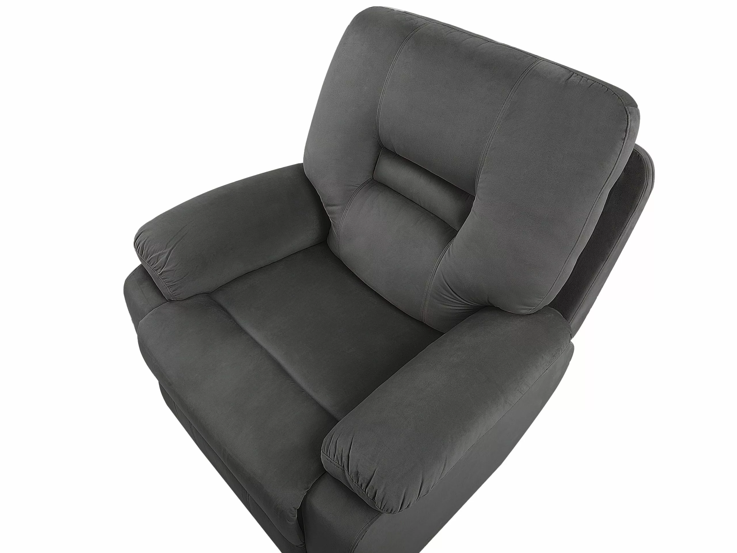Beliani Sillón LED Reclinable De Terciopelo Gris Oscuro BERGEN - Imagen 9