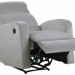 Beliani Sillón Reclinable Eléctrico De Terciopelo Gris Claro VERDAL -Sillones Ventas undef src sa picid 836235 type whitesh image scaled