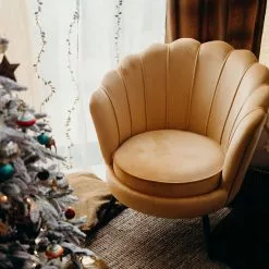 Beliani Sillón De Terciopelo Amarillo Mostaza/negro LOVIKKA -Sillones Ventas undef src sa picid 836832 type whitesh image scaled