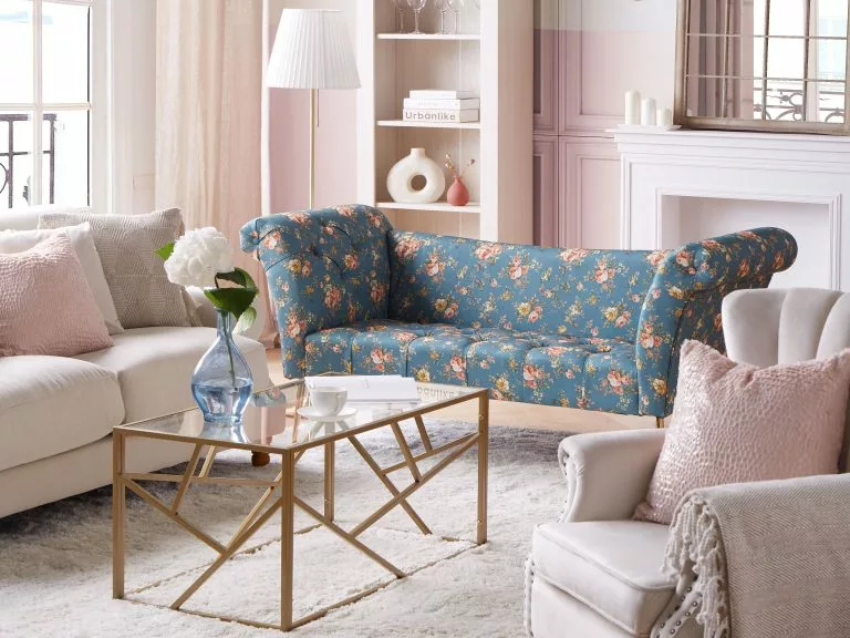 Beliani Mesa De Centro De Vidrio Dorado 100 X 50 Cm ORLAND - Imagen 3