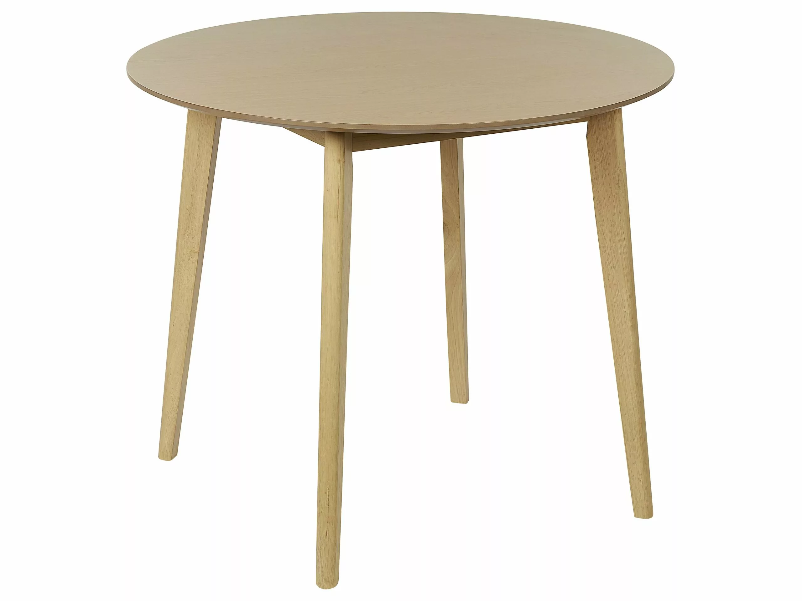 Beliani Mesa De Comedor Madera Clara ⌀ 90 Cm SANDY 1 Beliani Mesa De Comedor Madera Clara ⌀ 90 Cm SANDY