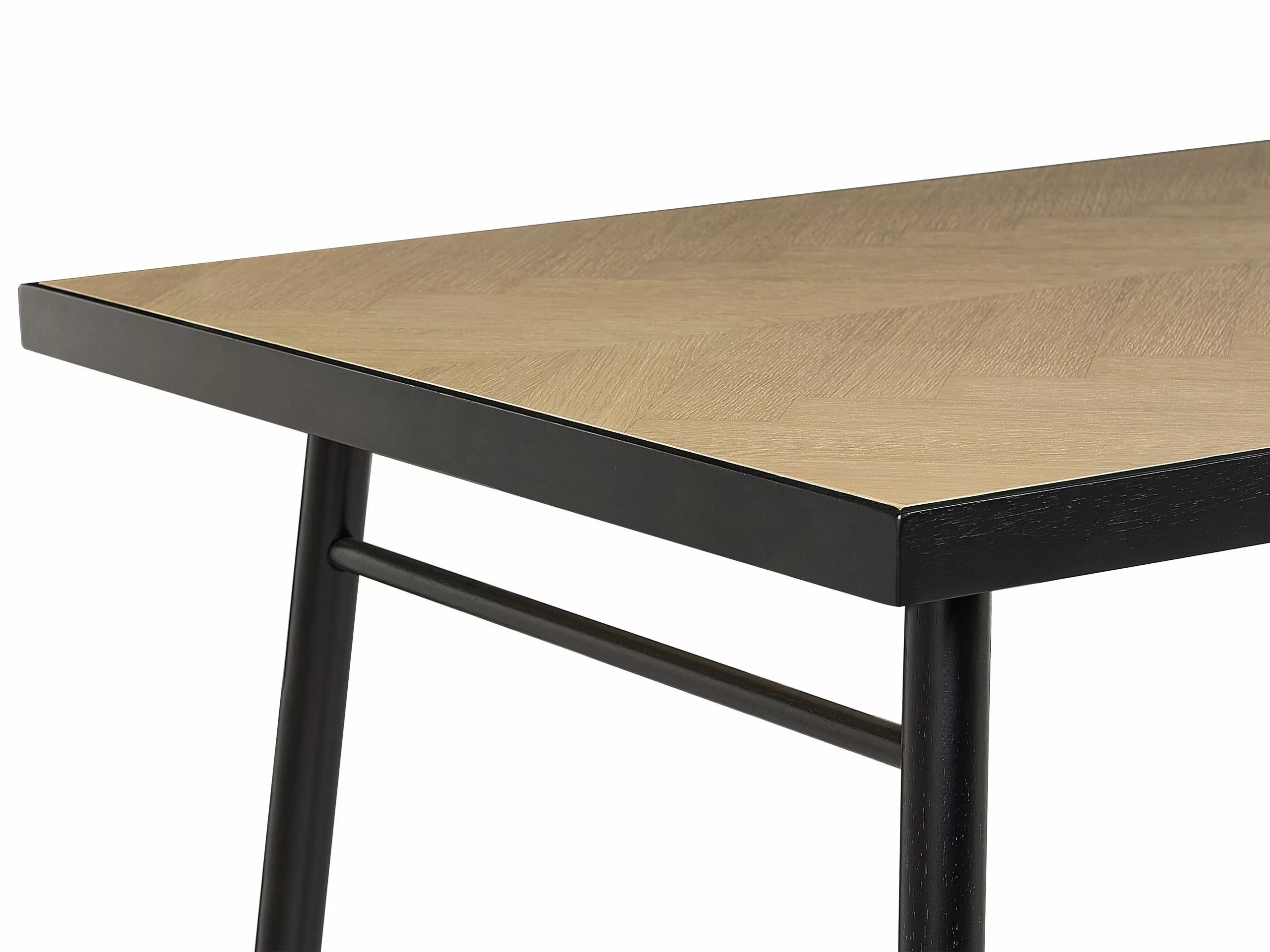 Beliani Mesa De Comedor Madera Clara/negro 180 X 90 Cm IVORIE - Imagen 5