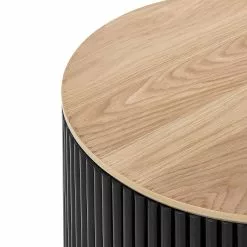 Beliani Mesa De Centro Madera Clara/negro ⌀ 70 Cm KIRKWOOD -Sillones Ventas undef src sa picid 840706 type whitesh image