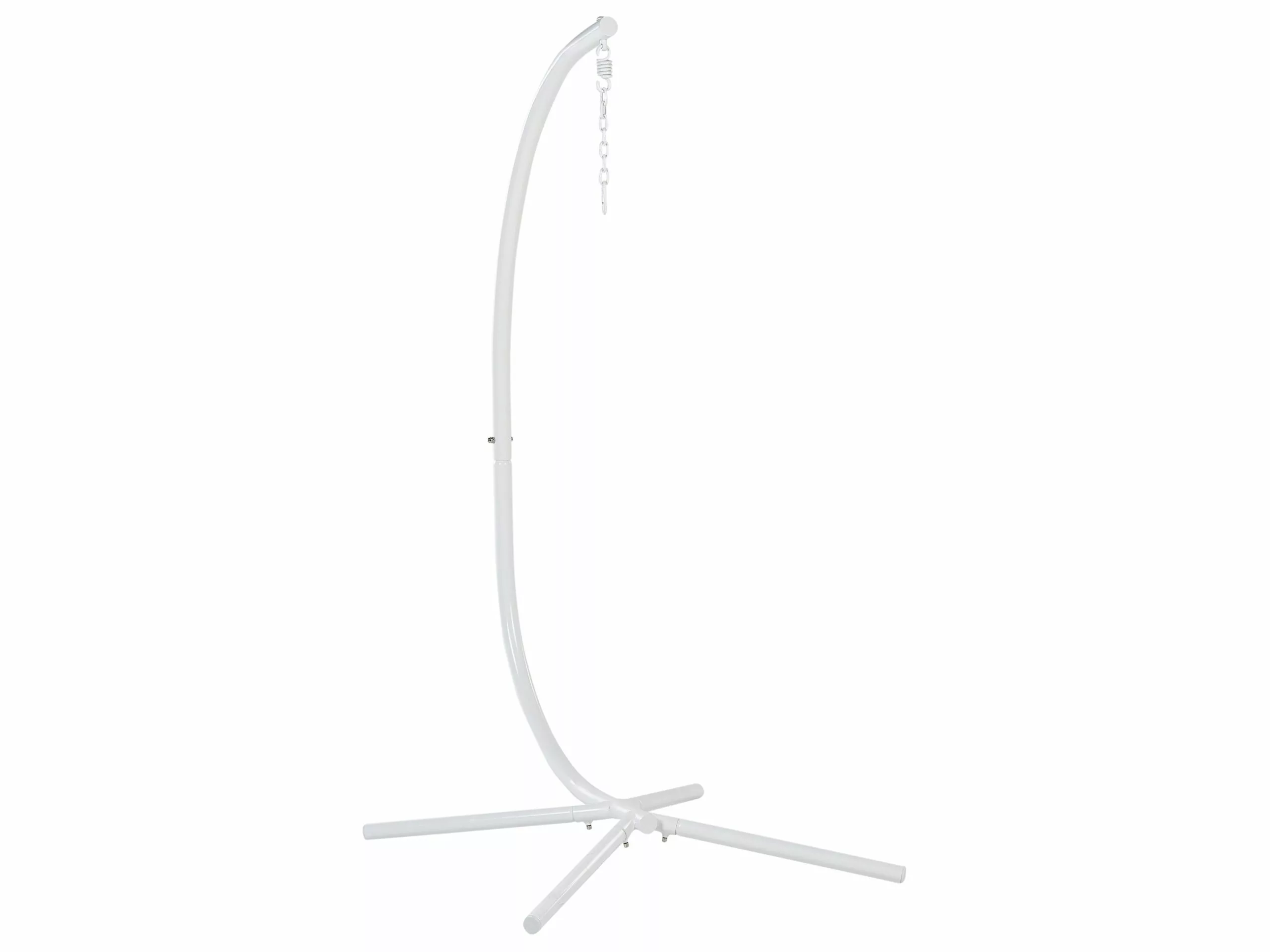 Beliani Silla Colgante Con Soporte Blanco/gris ARCO - Imagen 7