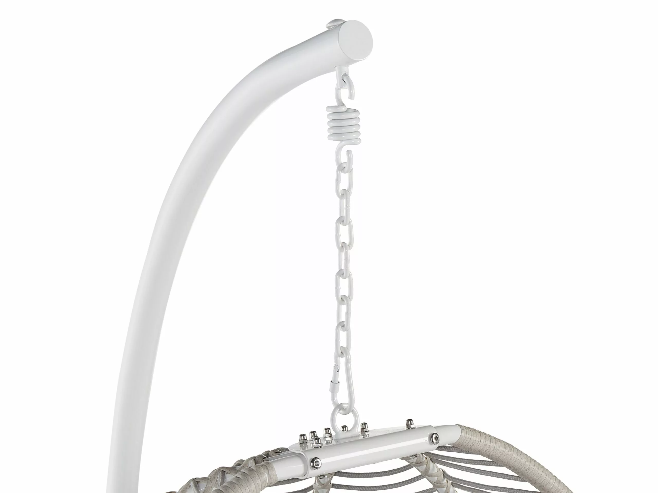 Beliani Silla Colgante Con Soporte Blanco/gris ARCO - Imagen 8