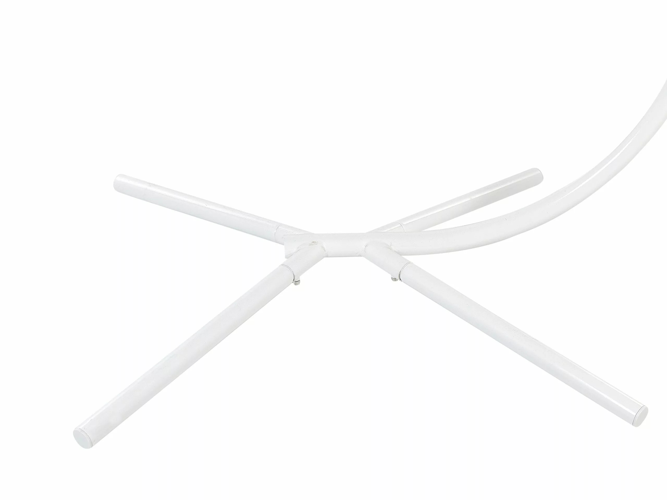 Beliani Silla Colgante Con Soporte Blanco/gris ARCO - Imagen 9