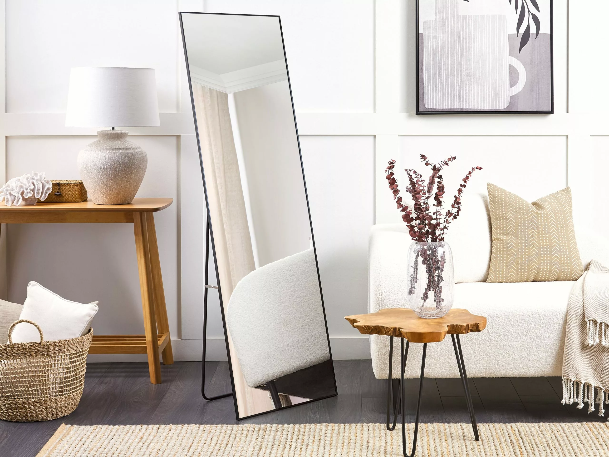 Beliani Conjunto De 2 Mesas De Centro De Madera De Java Oscura/negro CAMROSE - Imagen 8