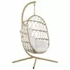 Beliani Silla Colgante Con Soporte Beige/blanco ADRIA