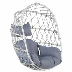 Beliani Silla Colgante Con Soporte Blanco/gris ADRIA 15 Beliani Silla Colgante Con Soporte Blanco/gris ADRIA -Sillones Ventas undef src sa picid 844417 type whitesh image scaled