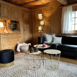 Beliani Mesa Auxiliar Dorado/madera Clara ⌀ 40 Cm LANARK -Sillones Ventas undef src sa picid 844677 type whitesh image scaled