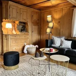 Beliani Mesa Auxiliar Dorado/madera Clara ⌀ 40 Cm LANARK -Sillones Ventas undef src sa picid 844679 type whitesh image scaled