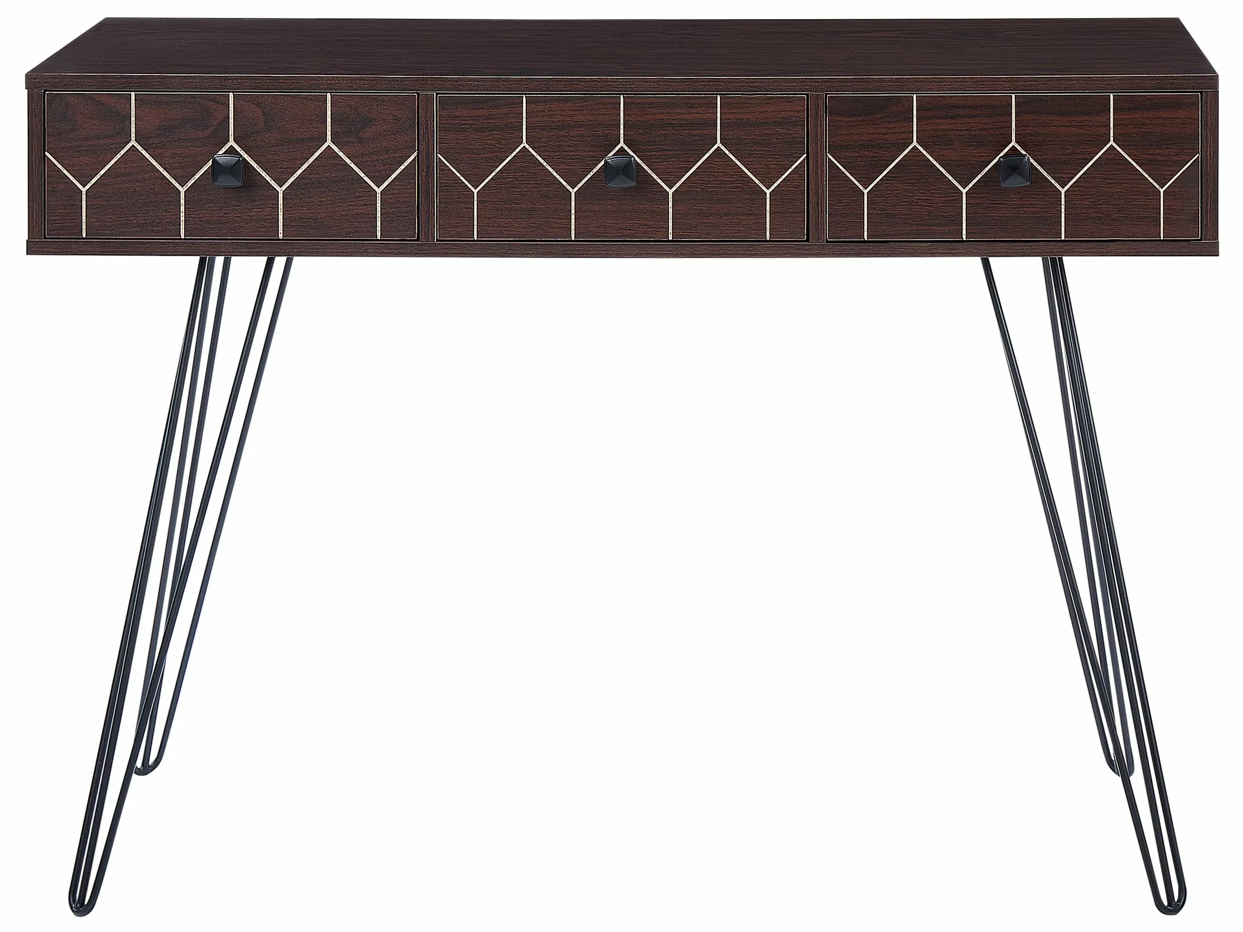 Beliani Consola Madera Oscura/negro 110 X 39 Cm MALSALA - Imagen 4