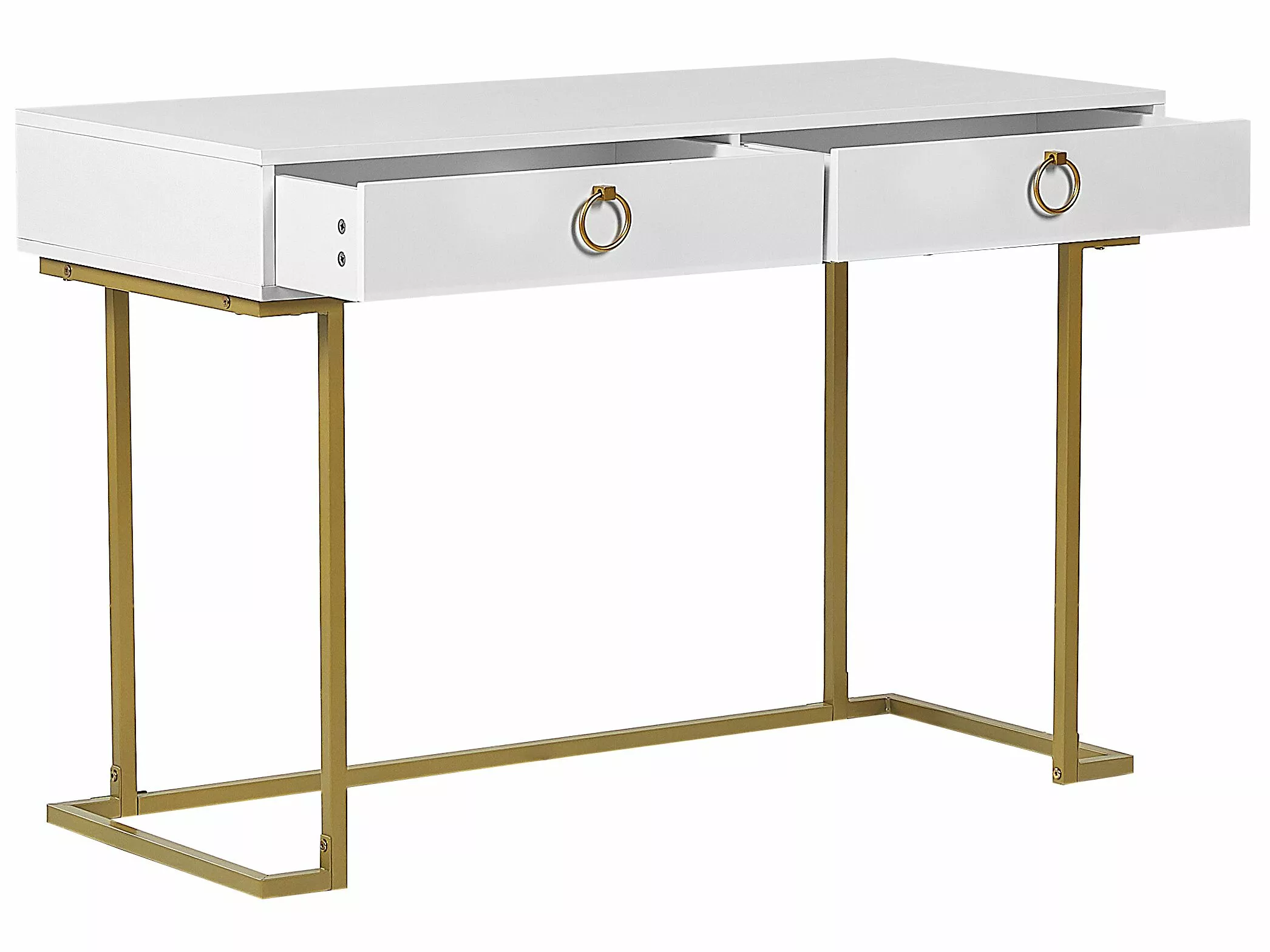 Beliani Consola De Metal Blanco/dorado 115 X 50 Cm WESTPORT - Imagen 8