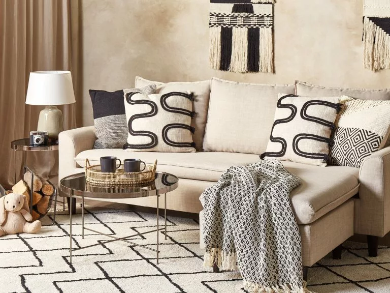 Beliani Mesa Auxiliar De Vidrio Templado/metal Negro/plateado ⌀ 40 Cm LUCEA - Imagen 7