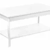 Beliani Mesa De Centro Blanca 101 X 55 Cm HARTFORD