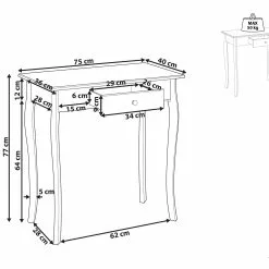 Beliani Consola Blanca 75 X 40 Cm ALBIA -Sillones Ventas undef src sa picid 848860 type whitesh image scaled