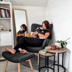 Beliani Sillón Tapizado Con Reposapiés Gris Oscuro VEJLE -Sillones Ventas undef src sa picid 849614 type whitesh image scaled