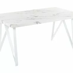 Beliani Mesa De Comedor Blanco/gris 160 X 90 Cm GRIEGER