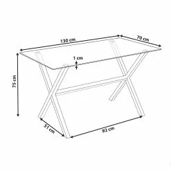 Beliani Mesa De Comedor De Vidrio Templado Transparente/plateado 130 X 70 Cm FLORIN 11 Beliani Mesa De Comedor De Vidrio Templado Transparente/plateado 130 X 70 Cm FLORIN -Sillones Ventas undef src sa picid 850535 type whitesh image scaled
