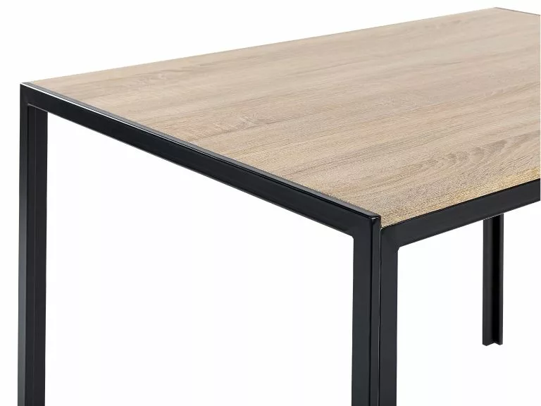 Beliani Mesa De Comedor Madera Clara/negro 120 X 80 Cm NEWFIELD - Imagen 4