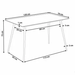 Beliani Mesa De Comedor De Vidrio Templado Blanco/dorado 120 X 70 Cm MULGA -Sillones Ventas undef src sa picid 850684 type whitesh image scaled
