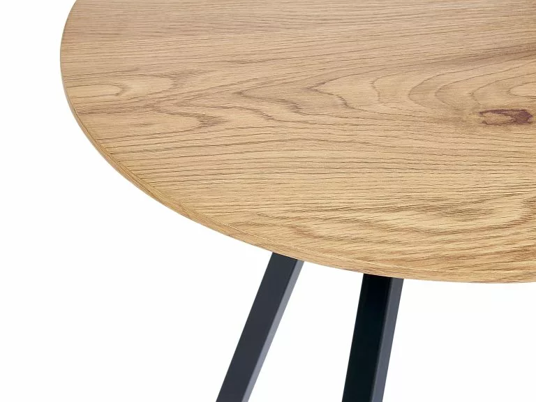 Beliani Mesa Auxiliar Madera Clara/negro ø 50 Cm ATOKA 3 Beliani Mesa Auxiliar Madera Clara/negro ø 50 Cm ATOKA - Imagen 3