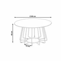 Beliani Mesa De Centro De Vidrio Templado Blanco/negro ø 80 Cm BERNIE -Sillones Ventas undef src sa picid 851354 type whitesh image scaled