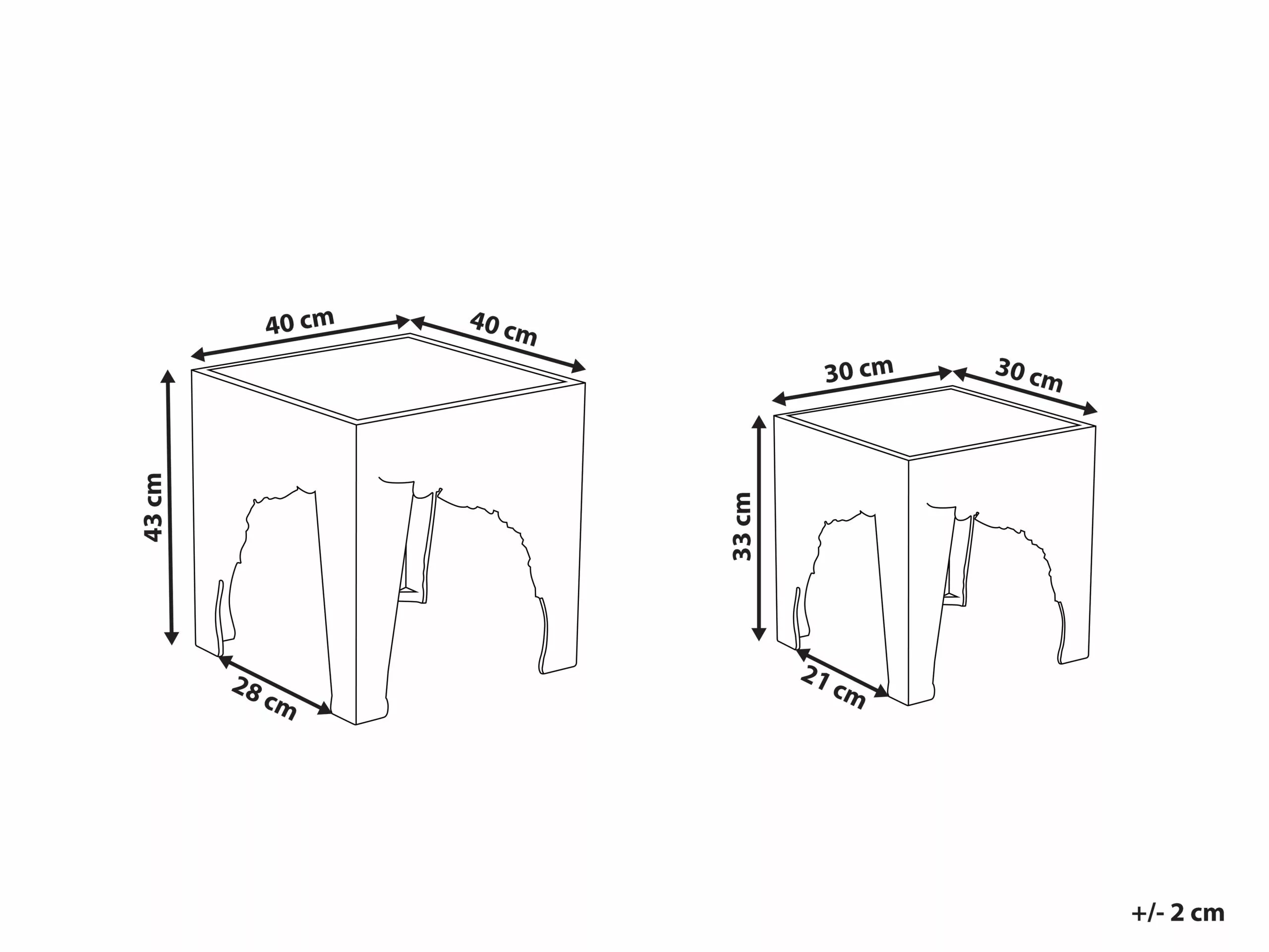 Beliani Conjunto De 2 Mesas Auxiliares Blancas AMADPUR - Imagen 10