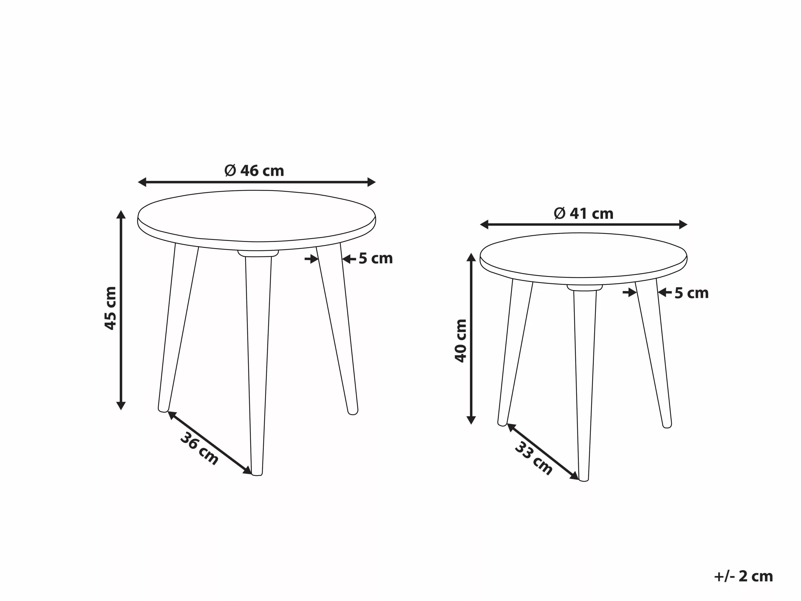 Beliani Conjunto De 2 Mesas Auxiliaries De Madera De Mango Dorada NARRA 8 Beliani Conjunto De 2 Mesas Auxiliaries De Madera De Mango Dorada NARRA - Imagen 8