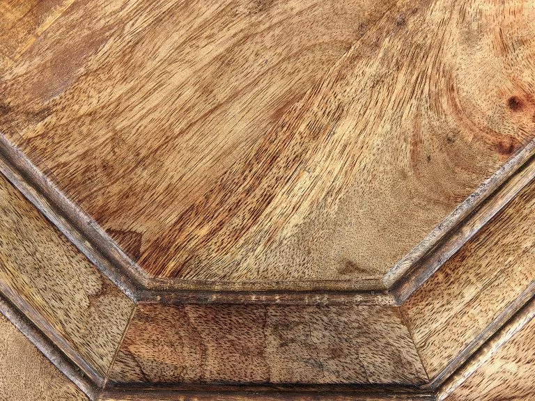 Beliani Mesa Auxiliar De Madera De Mango Oscura ⌀ 32 Cm KHANPUR - Imagen 5