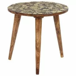 Beliani Conjunto De 2 Mesas De Madera De Mango Oscura/dorado CHANPI -Sillones Ventas undef src sa picid 852211 type whitesh image scaled