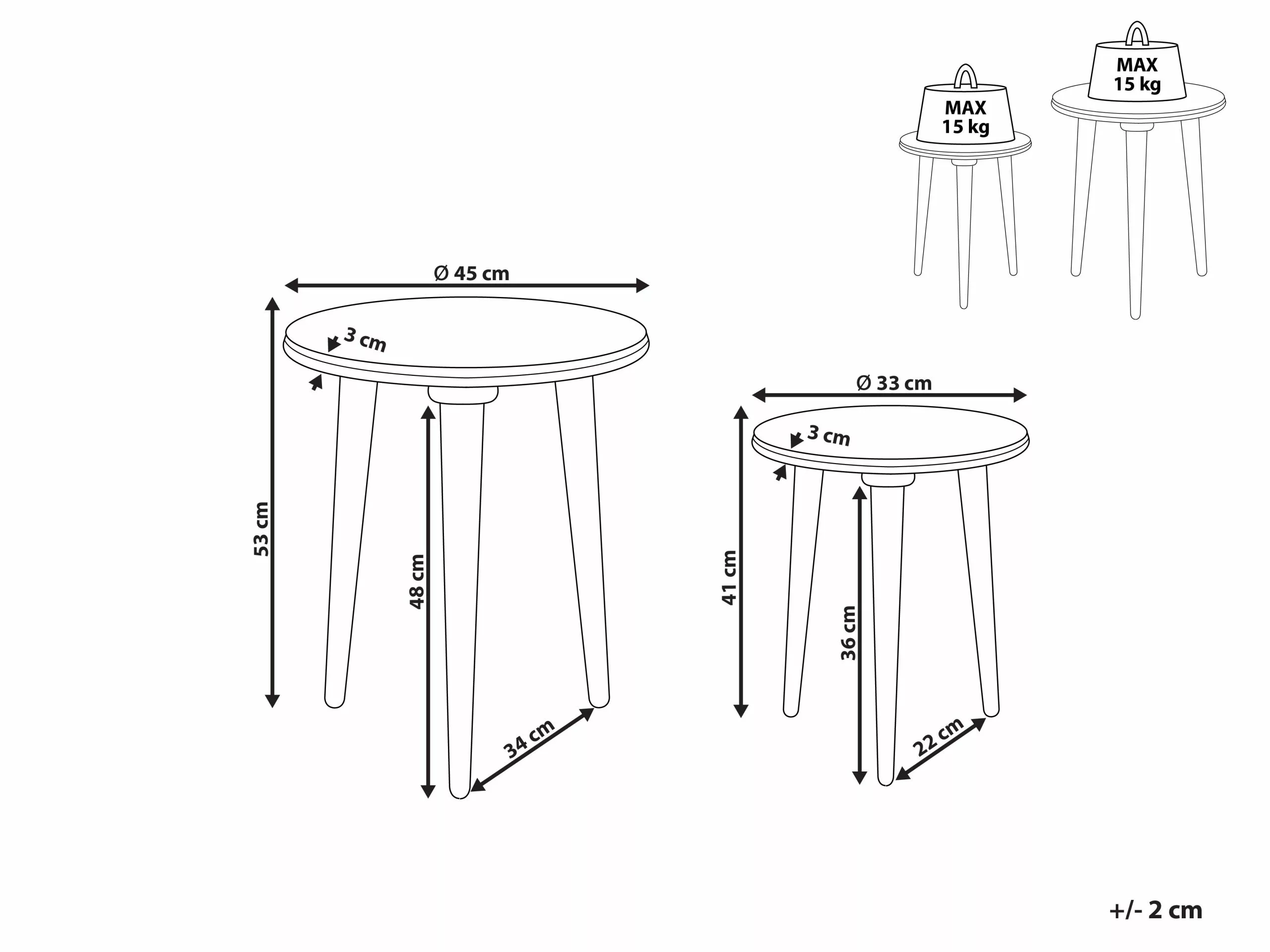 Beliani Conjunto De 2 Mesas De Madera De Mango Gris JATRA 7 Beliani Conjunto De 2 Mesas De Madera De Mango Gris JATRA - Imagen 7