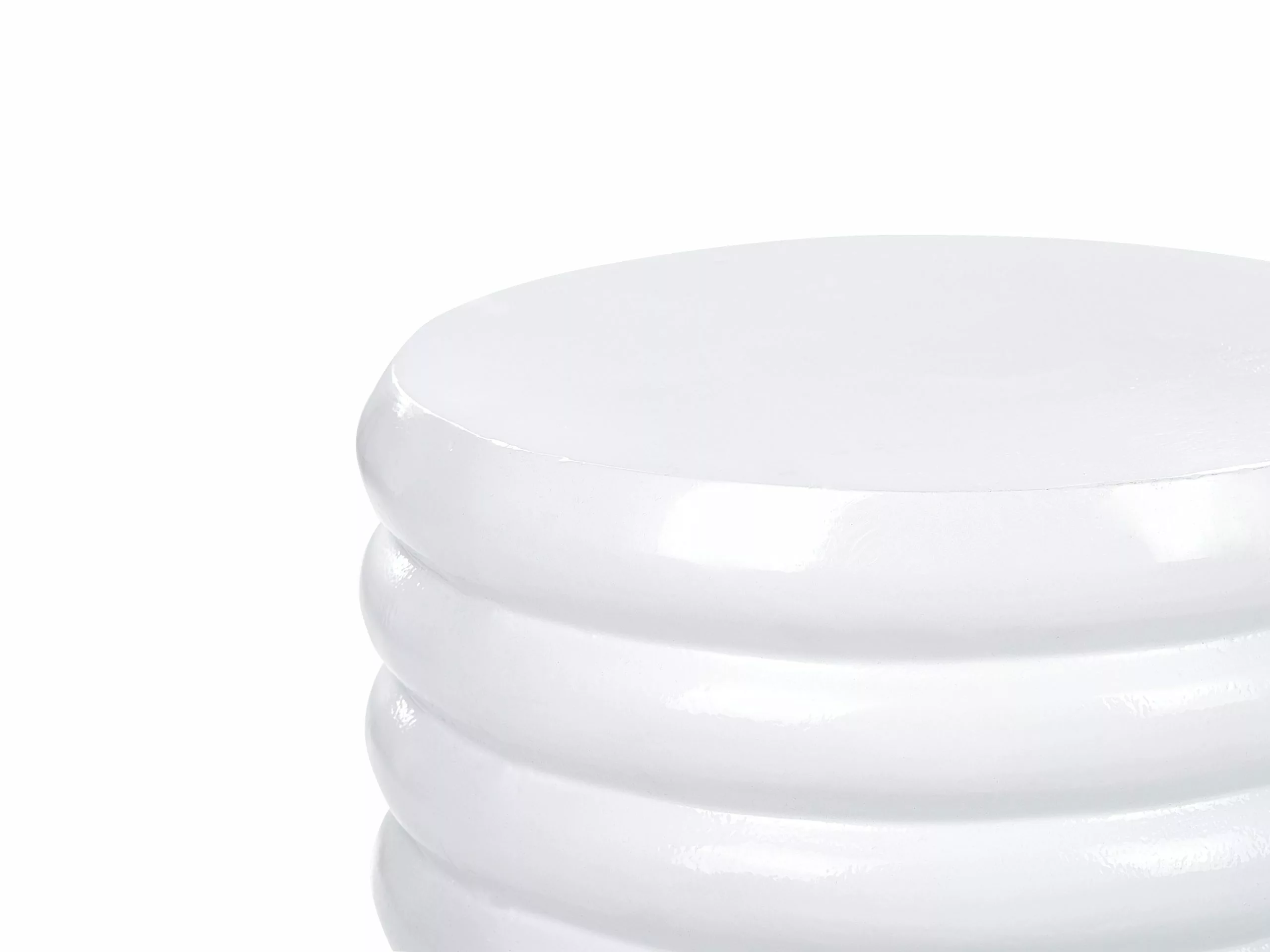 Beliani Mesa Auxiliar De Metal Blanco/negro ⌀ 33 Cm KIKIWA - Imagen 3