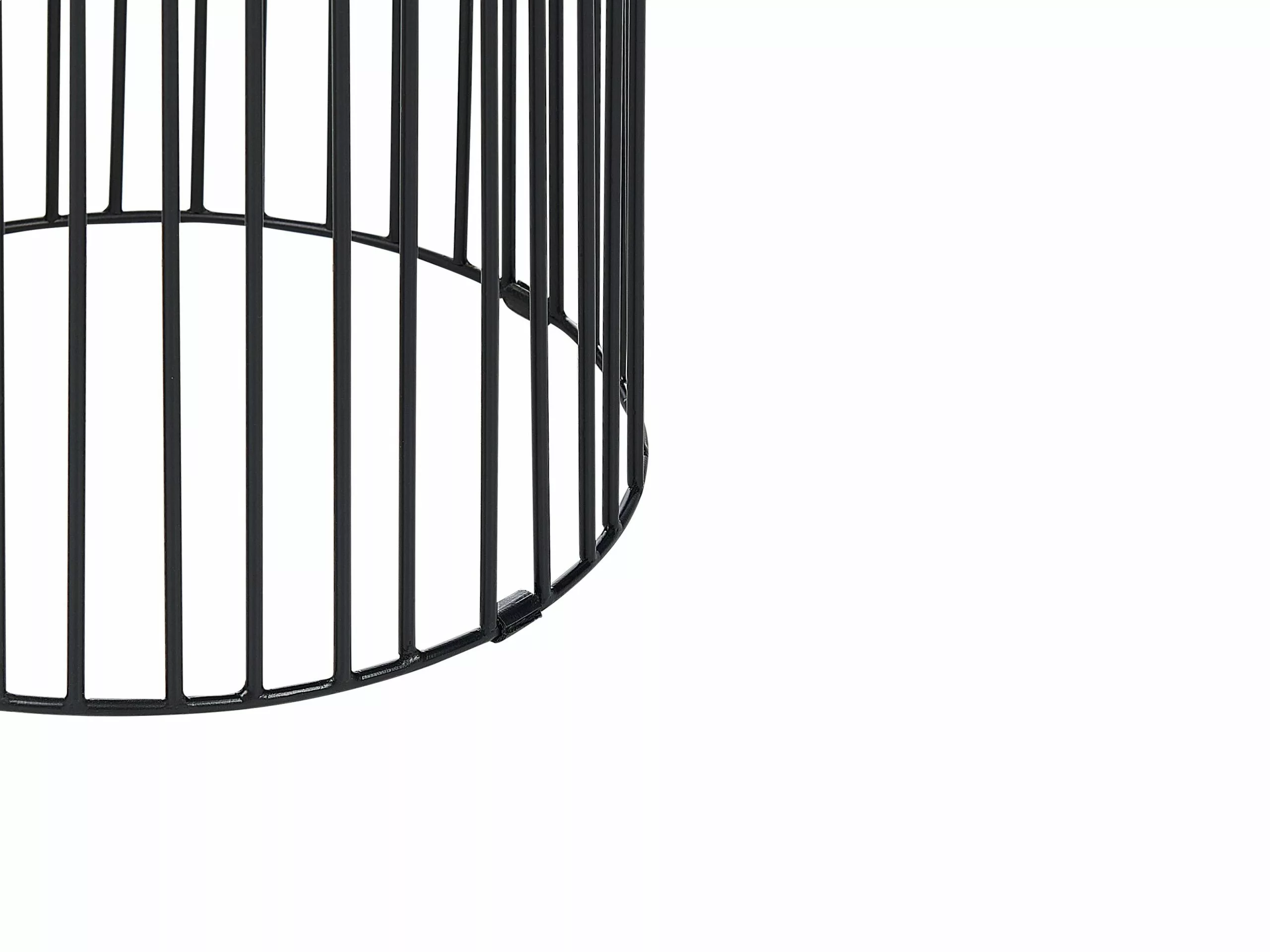 Beliani Mesa Auxiliar De Madera De Mango Clara/negro ⌀ 36 Cm WILLS - Imagen 4