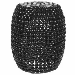 Beliani Mesa Auxiliar Negra ⌀ 32 Cm UHANA