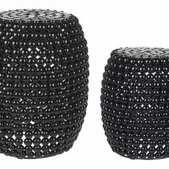 Beliani Conjunto De 2 Mesas Auxiliares Negras UHANA