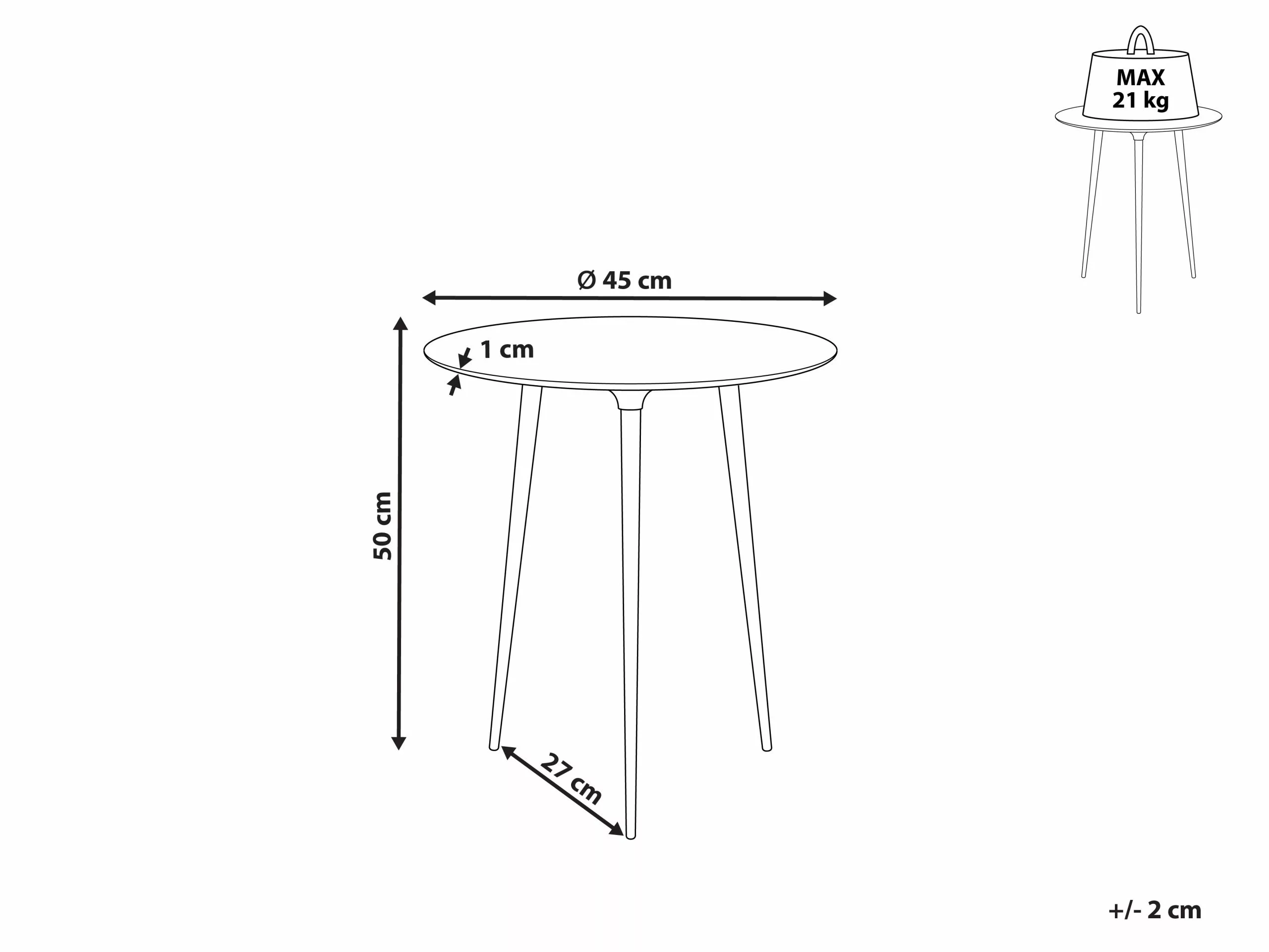 Beliani Mesa Auxiliar De Metal Dorado/negro ⌀ 45 Cm WAIPU 6 Beliani Mesa Auxiliar De Metal Dorado/negro ⌀ 45 Cm WAIPU - Imagen 6